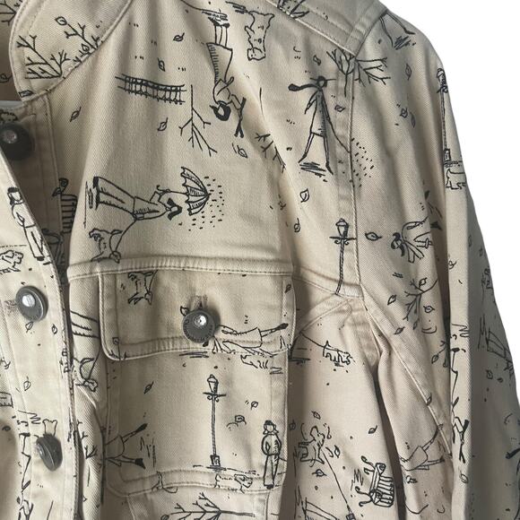 Christopher‎ & Banks Vintage Size Small Novelty Print Fall Rain Print Jacket - Picture 4 of 11